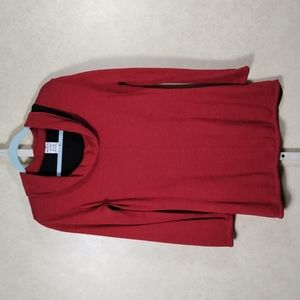 6095 Parsley & Sage red & black rolled neck sweater S